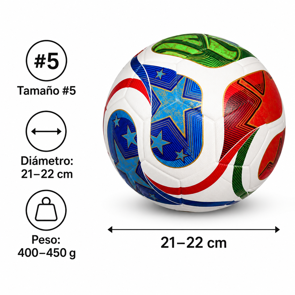 Balón de Futból Diseño Tricolor #5