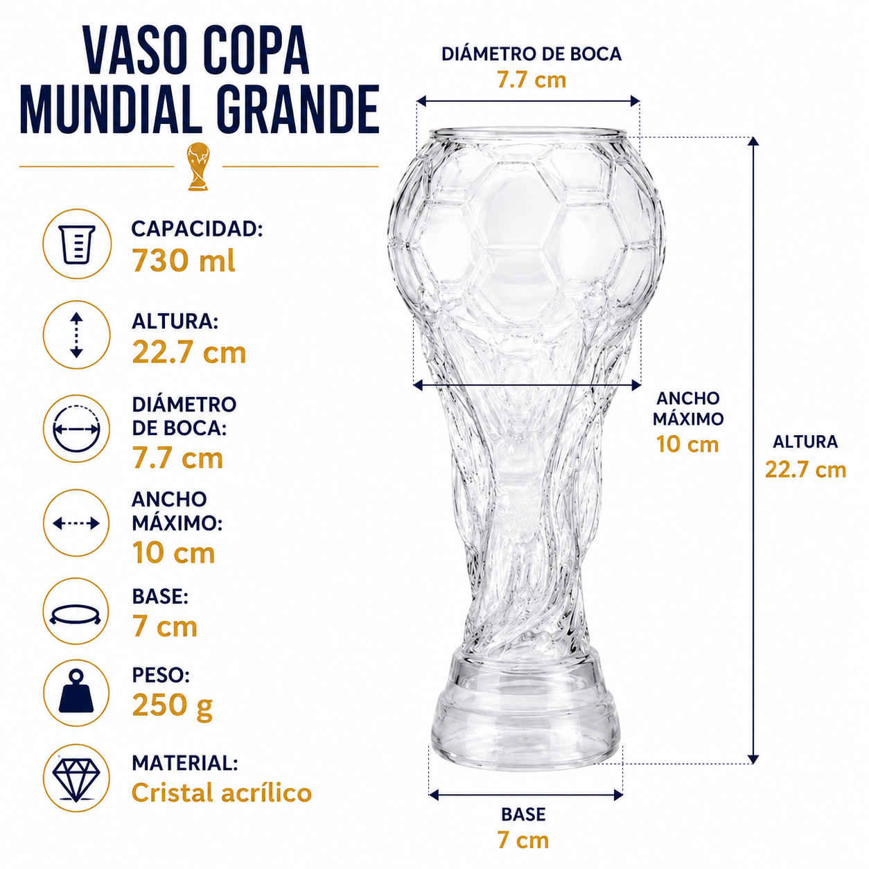 Vaso tipo Copa Mundialista - 730 ml